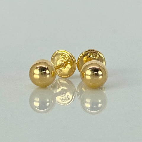 Topos Bola Lisa Oro amarillo 18k 0,53 Gr / 5 mm