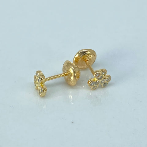 Topos Flor Circones Blancos Oro amarillo 0,8 Gr / 5,2 mm †