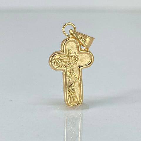 Dije Cruz Rostro Jesus Oro amarillo 18k 0,9 Gr / 2,7 Cm *