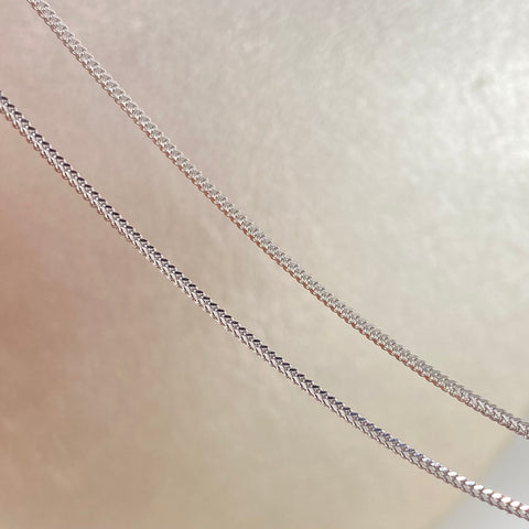 Cadena ● Franco Oro blanco 18k +2 / 2,4 Gr / 1,4 mm / 40 Cm *