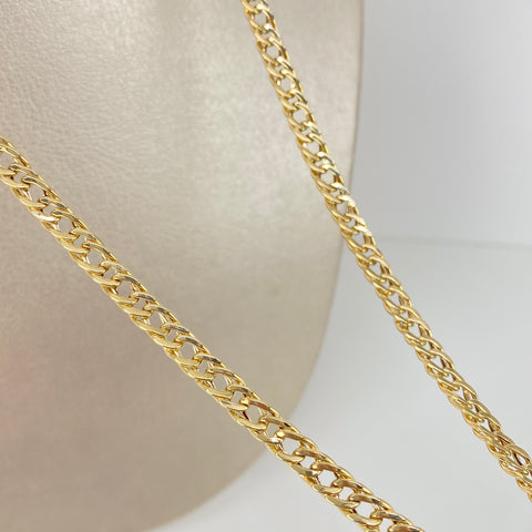 Cadena ● Cubana Doble Oro amarillo 18k 8,17 Gr / 4,7 mm / 60 Cm *