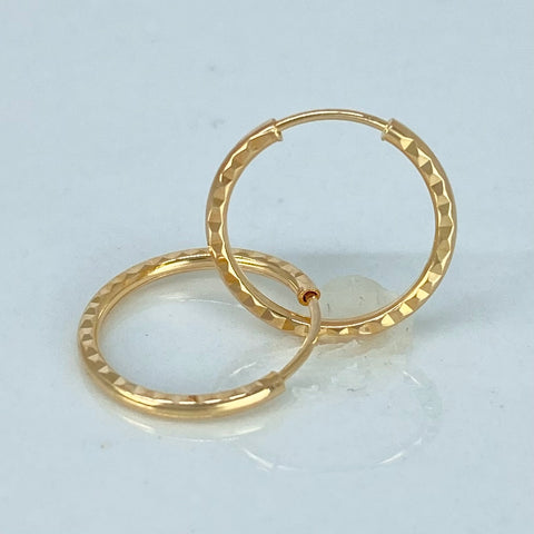 Candongas Imperdibles Diamantadas Oro amarillo 0,62 Gr / 1,3 Cm *
