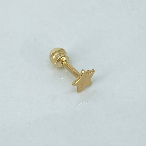 Piercing Estrella / Oro Amarillo 18k (Joya) / 0,3gr / 1.1cm / (Oreja) †