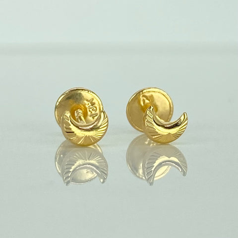 Topos Luna Diamantada Oro amarillo 18k 0,47 Gr / 4 mm  *
