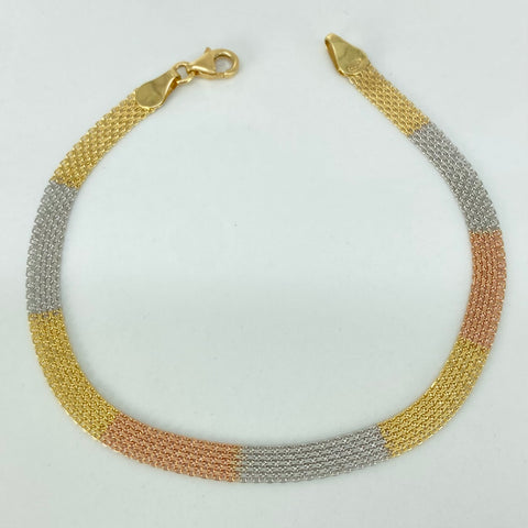 Pulso ● Chino Tres oros 18k +1 / 3,15 Gr / 4,6 mm / 19,5 Cm