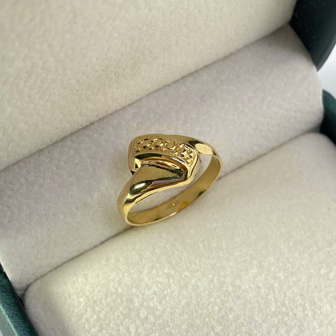 Anillo Centro Diamantado Oro amarillo 18k / Talla 6 3/4 / 1,50 Gr *