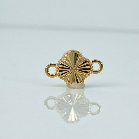 Herraje Trebol Diamantado Oro amarillo 18k 0,46 Gr *