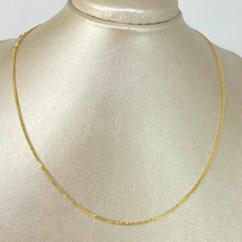 Cadena ● Franco Oro amarillo 18k +2 / 1,35 Gr / 0,5 mm / 45 Cm *