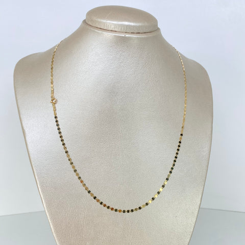 Cadena ● Escalera Plana Oro amarillo 18k 2,3 Gr / 2,3 mm / 50 Cm †