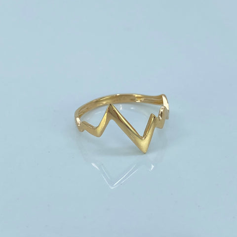 Anillo Linea Curva Oro amarillo 18k / Talla 5 3/4 / 1,22 Gr †