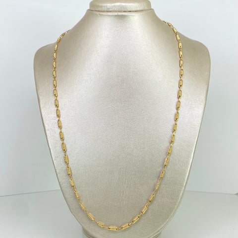 Cadena Rustico Cilindros Oro amarillo 18k 7,75 Gr / 3,3 mm / 60 Cm †