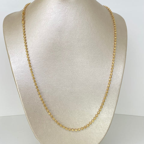 Cadena Militar Diamantado NAC ESP Oro amarillo 18k +1 / 17,34 Gr / 3 mm / 60 Cm