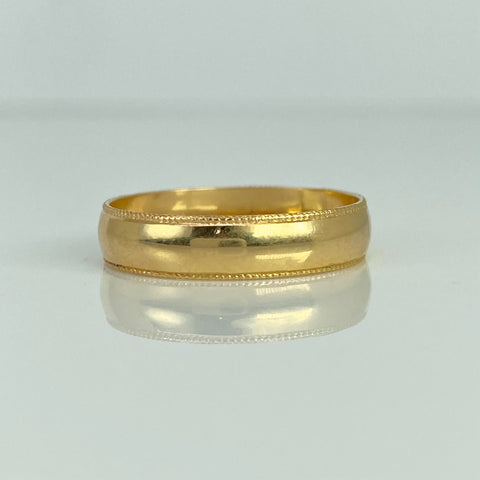 Anillo Argolla Punteado Oro amarillo 18k / Talla 8 3/4 / 2,16 Gr †