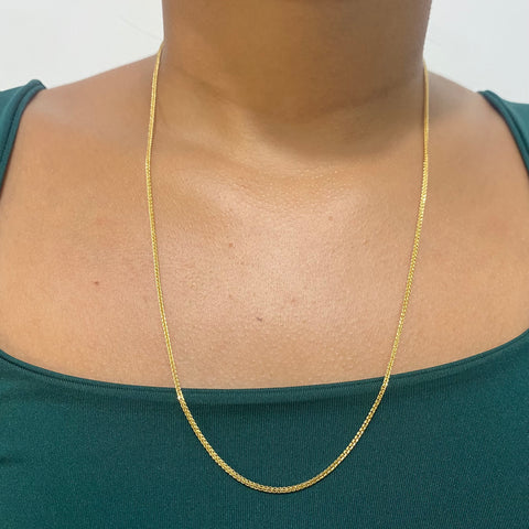 Cadena Italy Mini Franco Oro amarillo 18k 4,06 Gr / 1 mm / 55 Cm