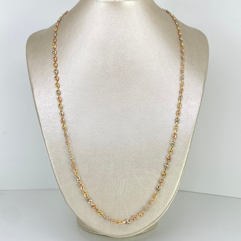 Cadena GC Diamantada Tres oros 18k 11,25 Gr / 3,8 mm / 60 Cm *