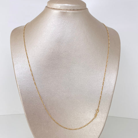 Cadena ● Tres Por Uno 3x1 Oro amarillo 18k 1,36 Gr / 1,3 mm / 60 Cm *