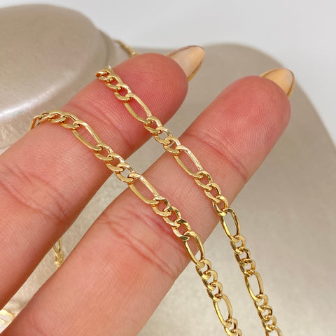 Cadena ● Tres Por Uno 3x1 Oro amarillo 18k 4,55 Gr / 3,3 mm / 60 Cm