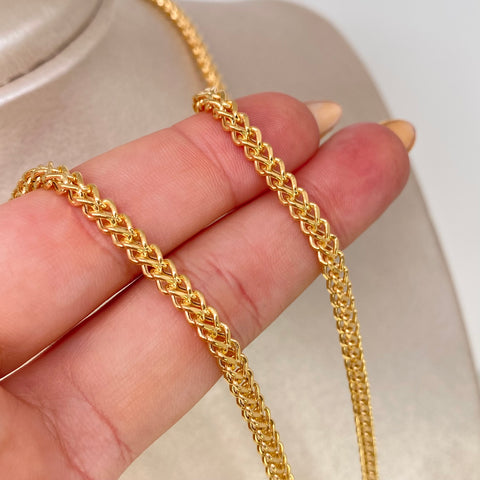 Cadena ● Franco Oro amarillo 18k +2 / 14,85 Gr / 3,4 mm / 60 Cm *