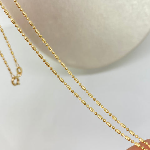 Cadena ● Palito Bolita Diamantada Oro amarillo 18k +3 / 3,25 Gr / 1,1 mm / 45 Cm