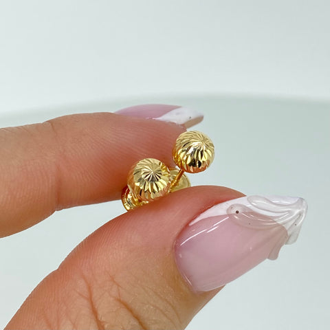 Topos Bolas Diamantadas Oro amarillo 18k 0,75 Gr / 6 mm