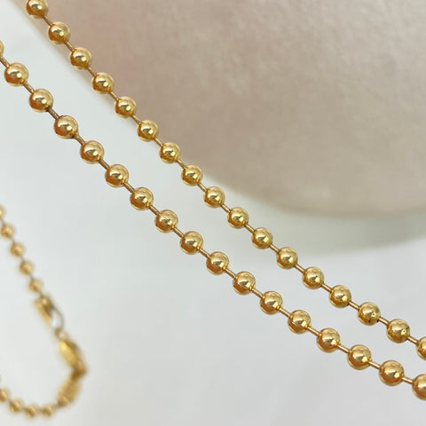 Cadena ● Militar Lisa Oro amarillo 18k +1 / 15,5 Gr / 2,5 mm / 67 Cm *