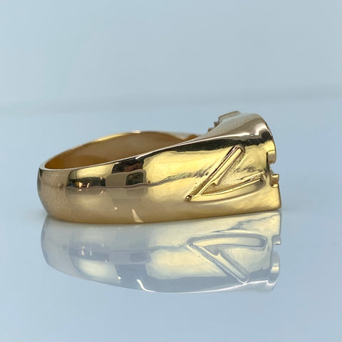 Anillo Nombre Personalizado Con Circones POR FABRICACION Oro amarillo 18k / Talla 9 / 8,29 Gr *