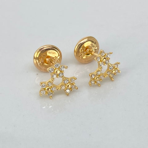 Topos Estrellas Circones Blancos Oro amarillo 18k 0,85 Gr / 7,6 mm