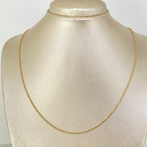 Cadena ● Mini Militar Oro amarillo 18k +3 / 4,53 Gr / 1,4 mm / 50 Cm *