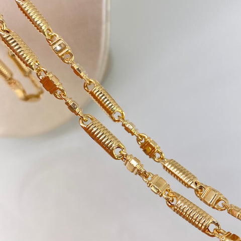Cadena Rustica Eslabones Diamantados Oro amarillo 14,06 Gr / 4,2 mm / 60 Cm †