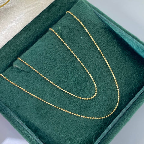 Cadena Italy Mini Militar Diamantada Oro amarillo 18k +1 / 2,0 Gr / 0,5 mm / 45 Cm