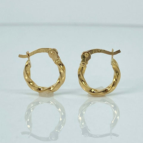 Candongas Melcochas Oro amarillo 18k 0,87 Gr / 1,3 Cm