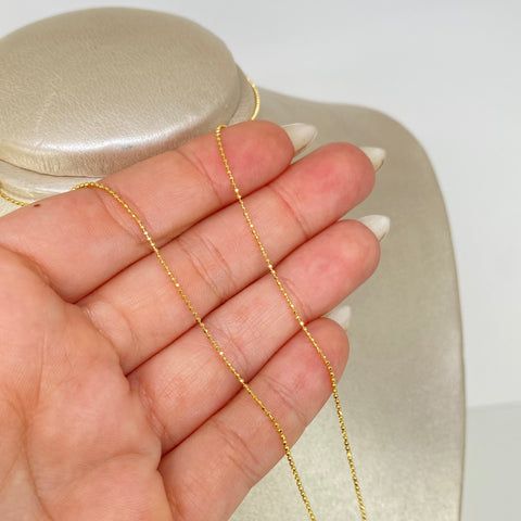 Cadena ● Mini Militar Oro amarillo 18k +3 / 1,9 Gr / 1 mm / 45 Cm *