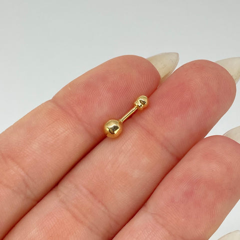 Piercing Bola Lisa 4mm / Oro Amarillo 18k (Joya) / 0,35gr / 1.3cm / (Oreja)