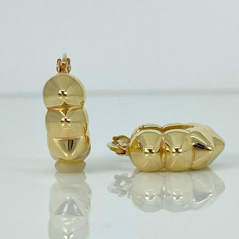 Candongas ● Puntas Oro amarillo 18k +3 / 2,3 Gr / 1,8 Cm *