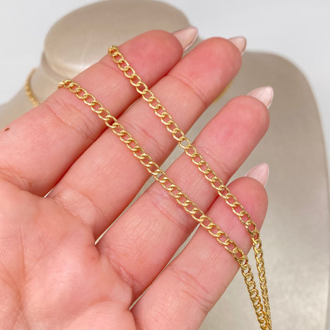 Cadena ● Cubana Oro amarillo 18k 4,7 Gr / 3,1 mm / 60 Cm *