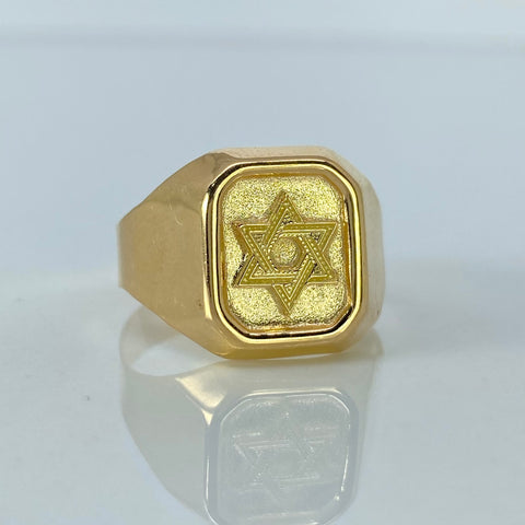 Anillo Sello Estrella De David Oro amarillo / Talla 11 1/4 / 3,52 Gr †