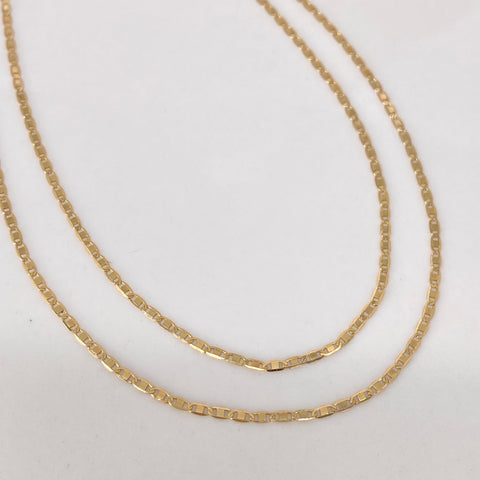 Cadena ● Escalera Plana Oro amarillo 18k 1,4 Gr / 1,2 mm / 45 Cm *
