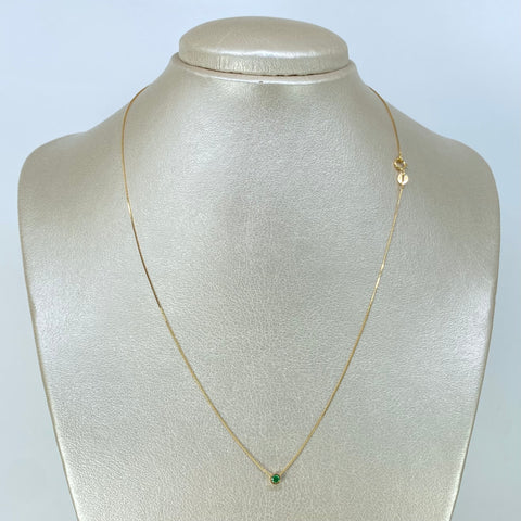 Set Cadena  Veneciana + Dije Esmeralda Oro amarillo 18k 1,25 Gr / 0,5 mm / 45 Cm