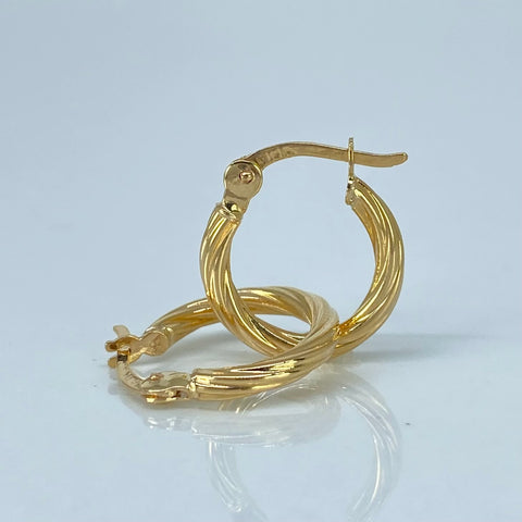 Candongas Entorchadas Oro amarillo 1,12 Gr / 1,7 Cm †