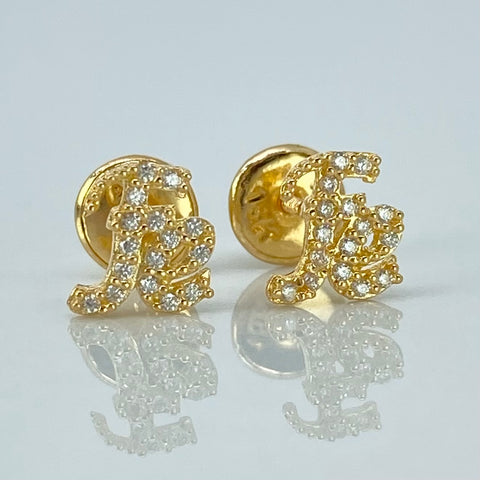 Topos FE Circones Blancos Oro amarillo 18k 0,75 Gr / 6 mm †