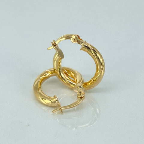 Candongas Entorchadas Linea Central Oro amarillo 18k 1,6 Gr / 1,8 Cm
