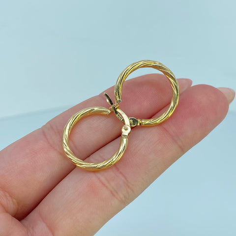 Candongas Entorchadas Oro amarillo 18k 1,65 Gr / 2,1 Cm †