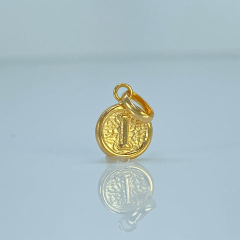 Dije Letra I Oro amarillo 18k 0,38 Gr / 1,5 Cm  *