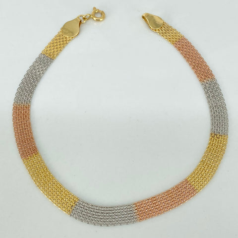 Pulso ● Chino Tres oros 18k +1 / 3,64 Gr / 5,3 mm / 20,2 Cm *