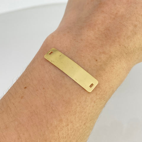 Herraje Placa Rectangular Oro amarillo 18k 1,03 Gr / 3 Cm  *