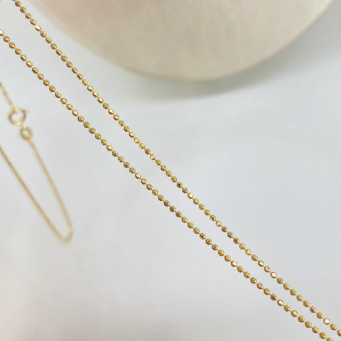 Set Cadena ● Mini Militar + Dije Cruz Circones Verdes Oro amarillo 18k 3,3 Gr / 1 mm / 45 Cm