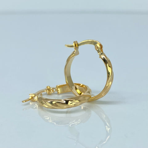 Candongas Semi Plana Entorchada Oro amarillo 1,3 Gr / 1,9 Cm
