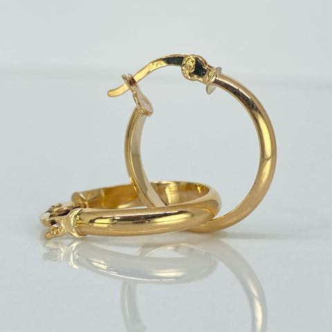 Candongas Semi Planas Oro amarillo 18k 1,83 Gr / 2,2 Cm  *