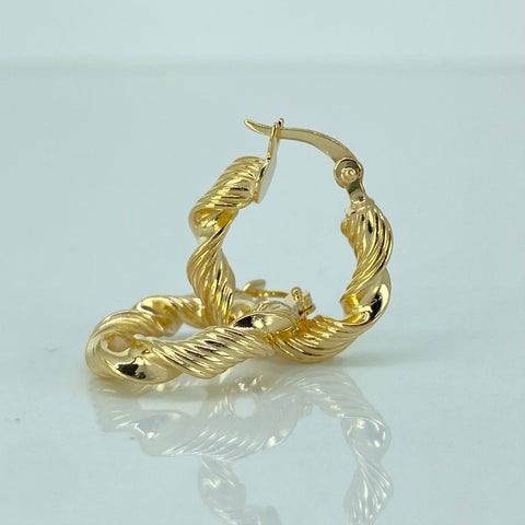 Candongas Melcochas Lineales Lisas Oro amarillo 18k 2,05 Gr / 2,0 Cm