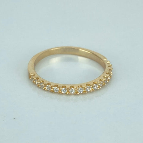 Anillo Churumbela Circones Blancos Oro amarillo 18k / Talla 6 / 1,75 Gr *